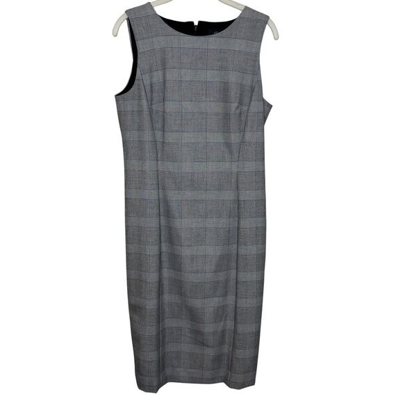 J Crew Dress Womens 8 Gray Plaid Sleeveless Sheath Business Career AC409 FA19 - Picture 1 of 12
